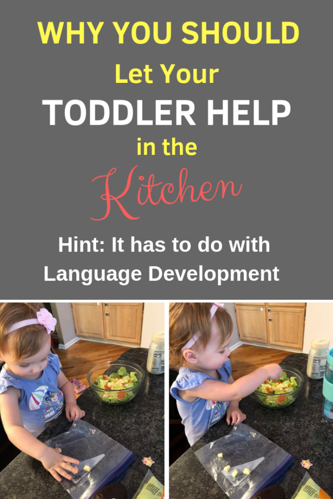 Cooking with your kids and toddlers is a great way to encourage language development and make traditions. Get your toddler talking with these tips! #speakplaylove #earlylearning #cookingwithkids #speechtherapy #speechtherapyactivities 