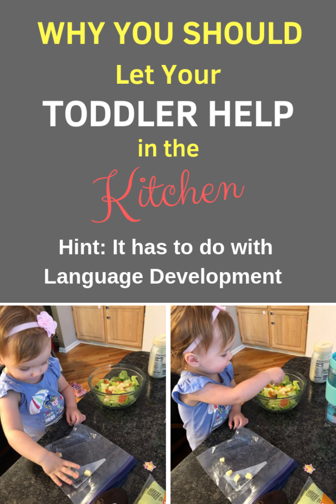 Cooking with your kids and toddlers is a great way to encourage language development and make traditions. Get your toddler talking with these tips! #speakplaylove #earlylearning #cookingwithkids #speechtherapy #speechtherapyactivities