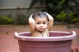 increase language development at bath time