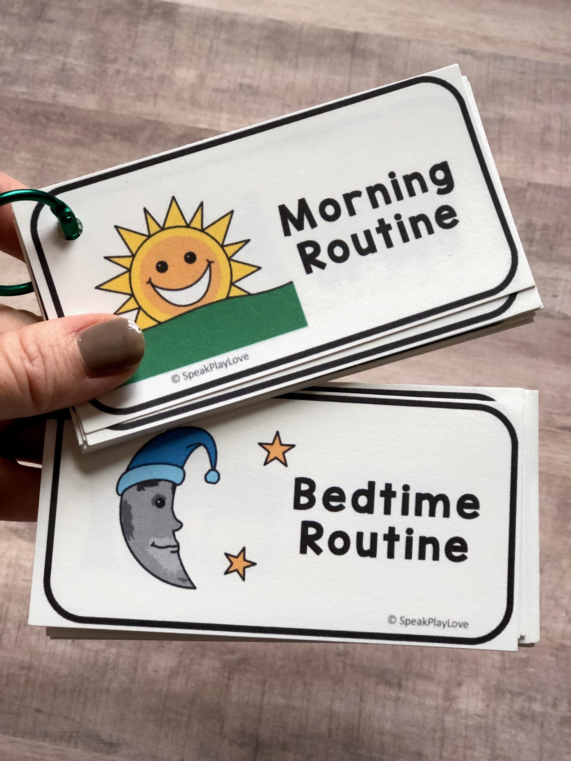 picture of morning and bedtime routine cards