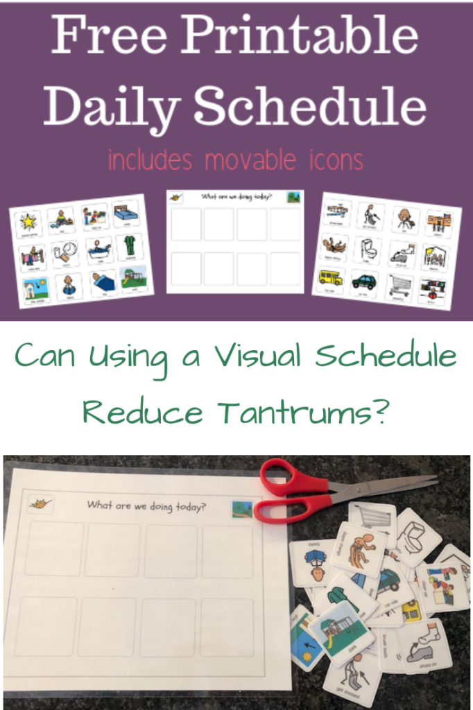 image of free printable visual schedule with icons