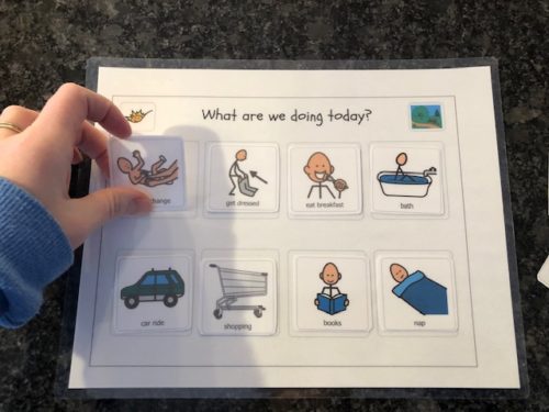 free toddler visual schedule printable with moving icons