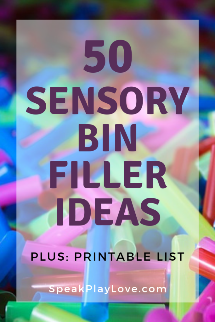 cut straws sensory bin filler idea pin image