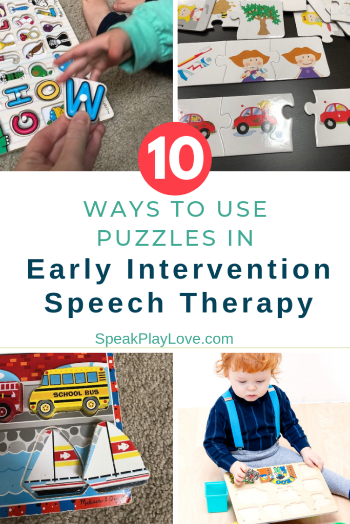Puzzles for early intervention speech therapy