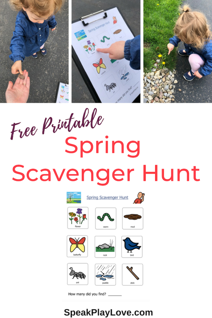 image of Spring Scavenger Hunt free printable Pin