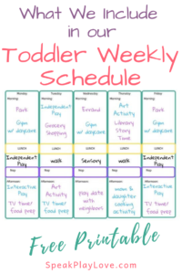 Toddler Weekly Schedule Pin