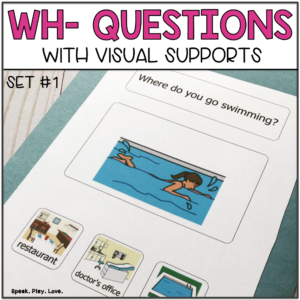 picture of wh questions with visual choices resource