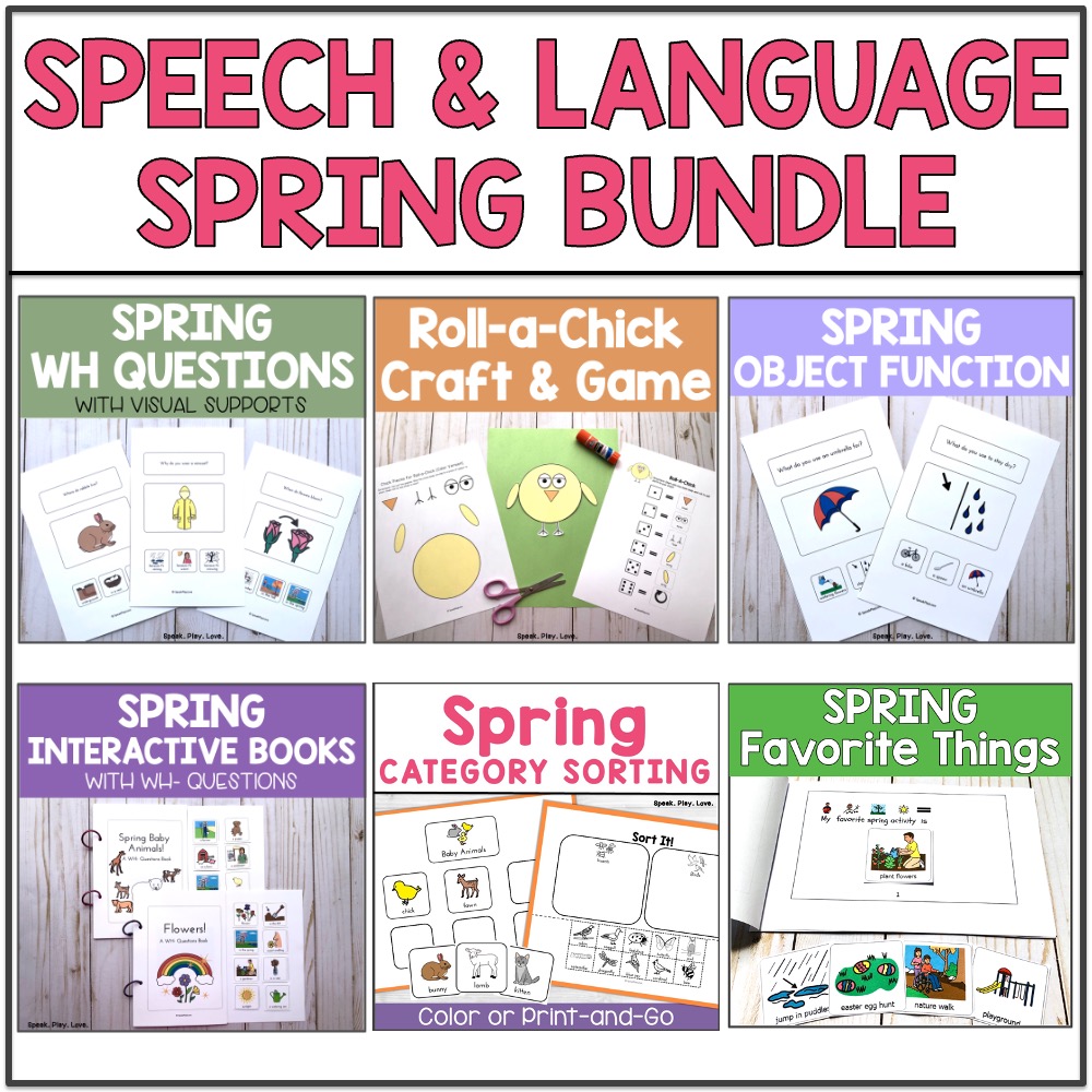picture of spring speech therapy activities bundle