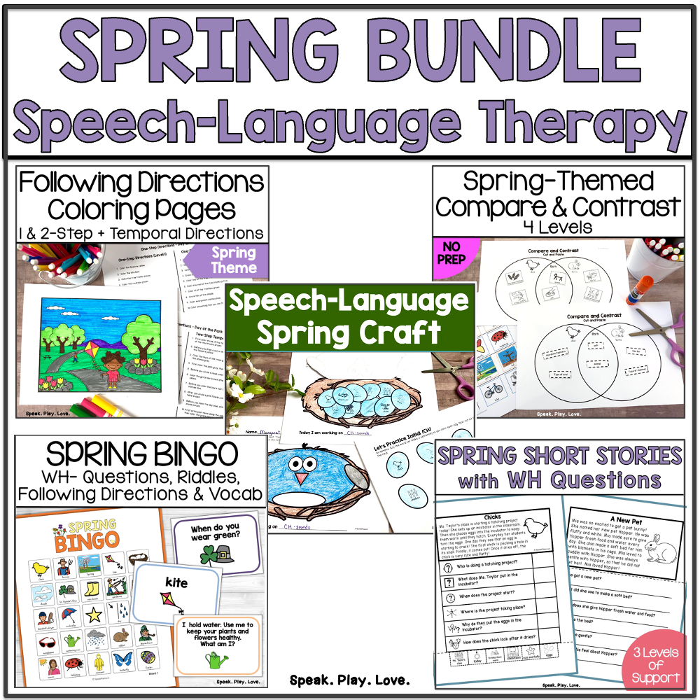 picture of spring speech therapy activities