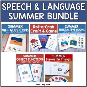 summer speech therapy activities bundle