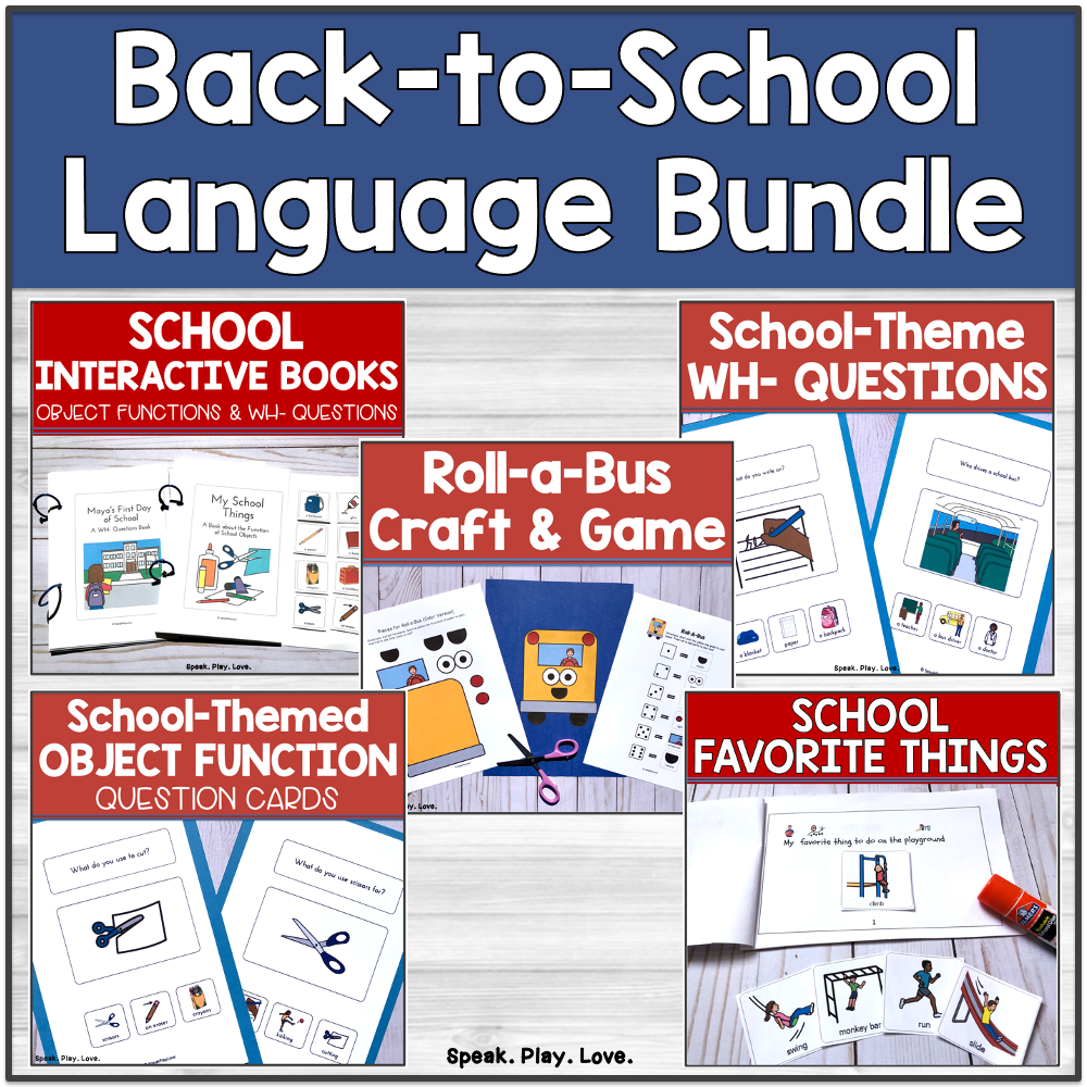 picture of back to school speech therapy activities