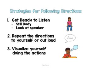 following directions visual speech therapy