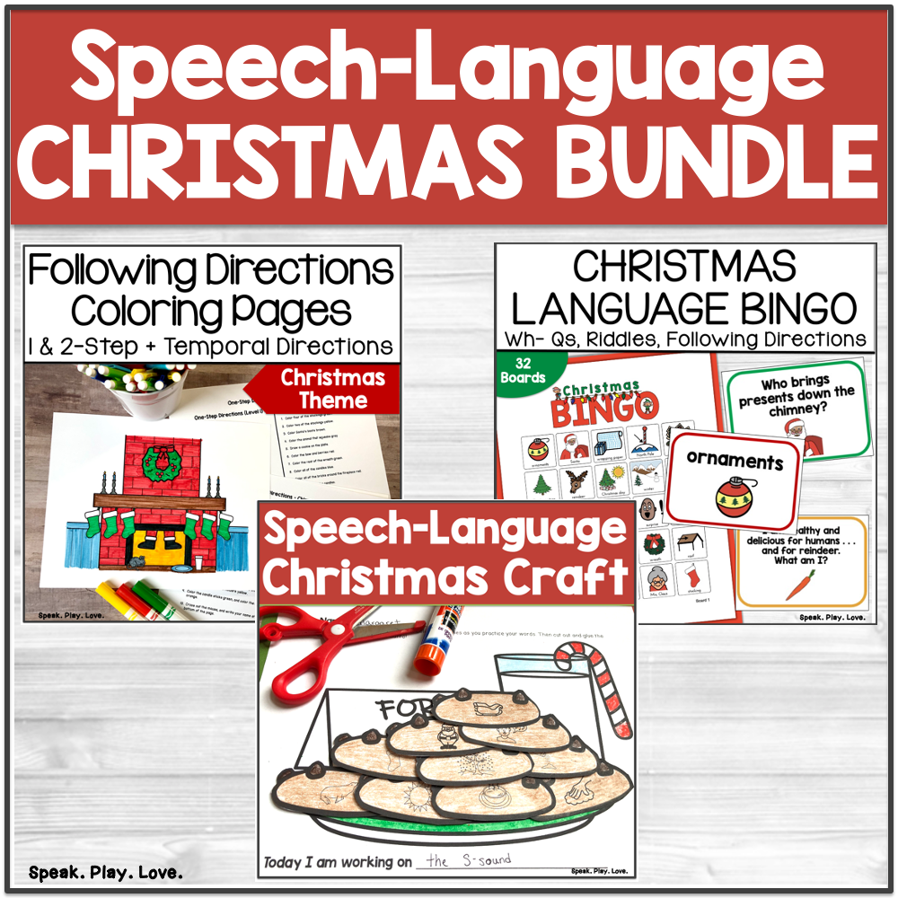 Image of christmas speech language activities cover