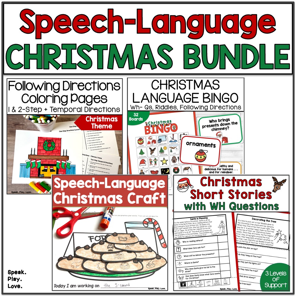 Image of christmas speech language activities cover