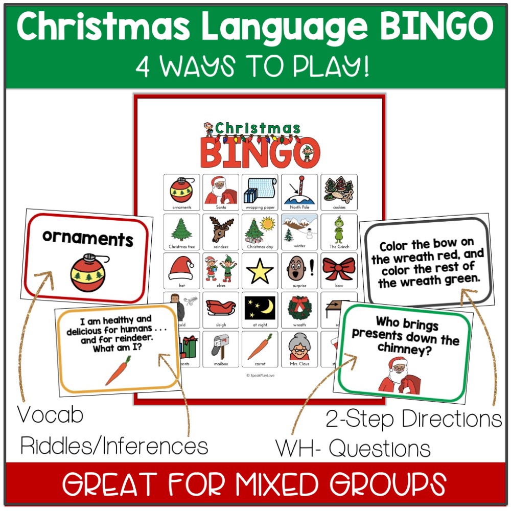 image of christmas language bingo