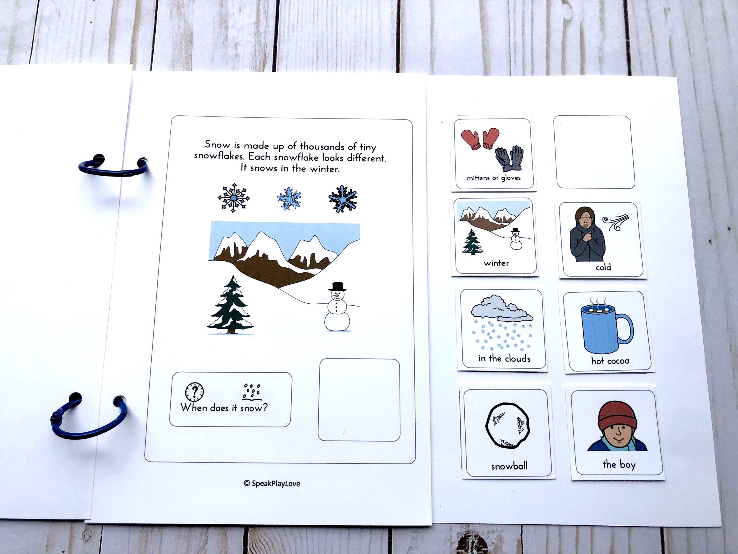 picture of winter interactive book speech therapy