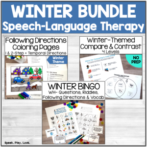 pictures of Winter speech therapy activities