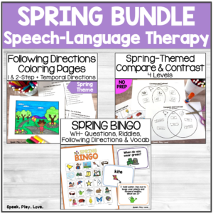 SPRING Themed Lesson Plans for Speech Therapy: Elementary (K-5th