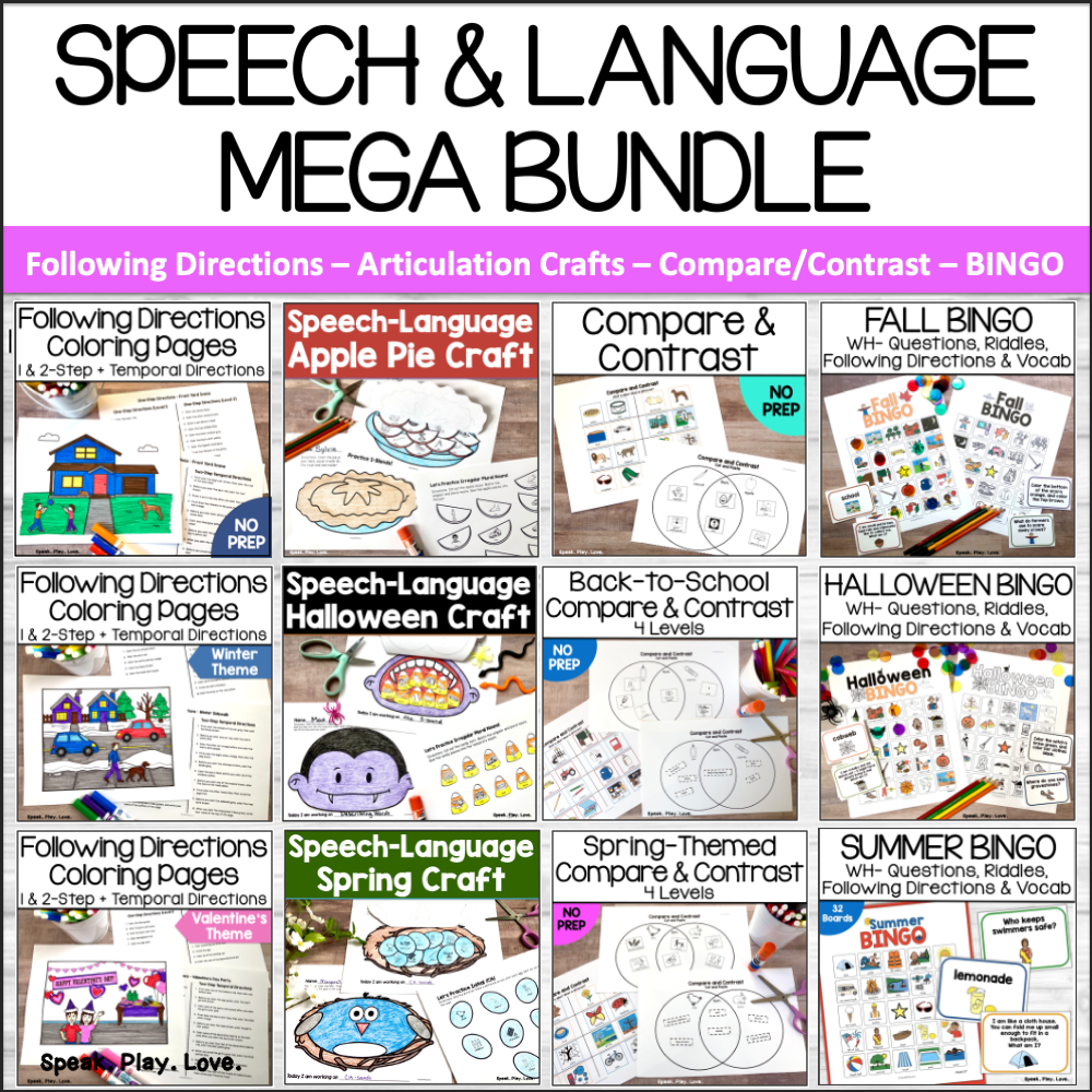 picture of speech language worksheets