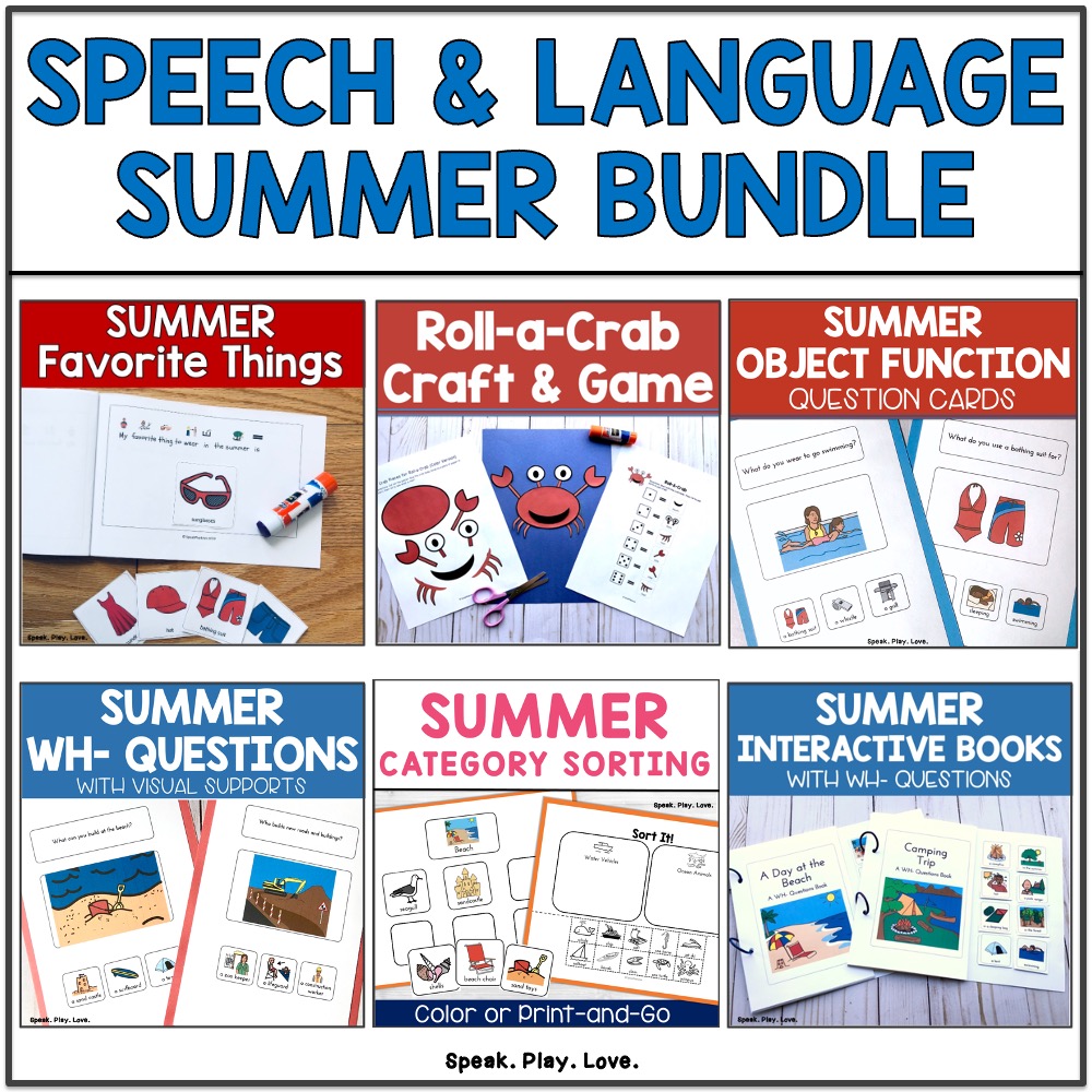 summer speech language books and activities