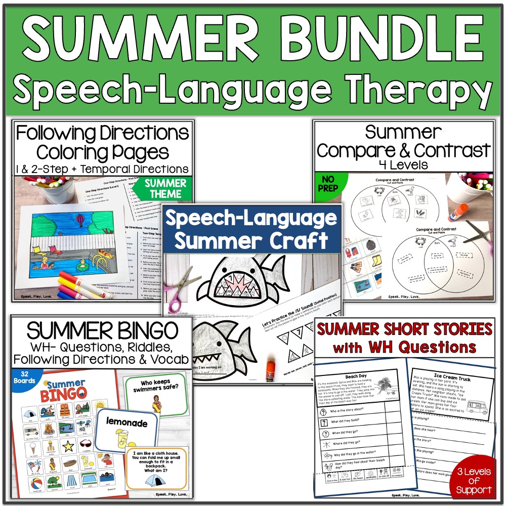 Speech Therapy Summer Activities