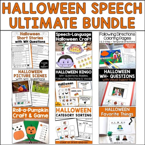 picture of halloween ultimate bundle for speech therapy