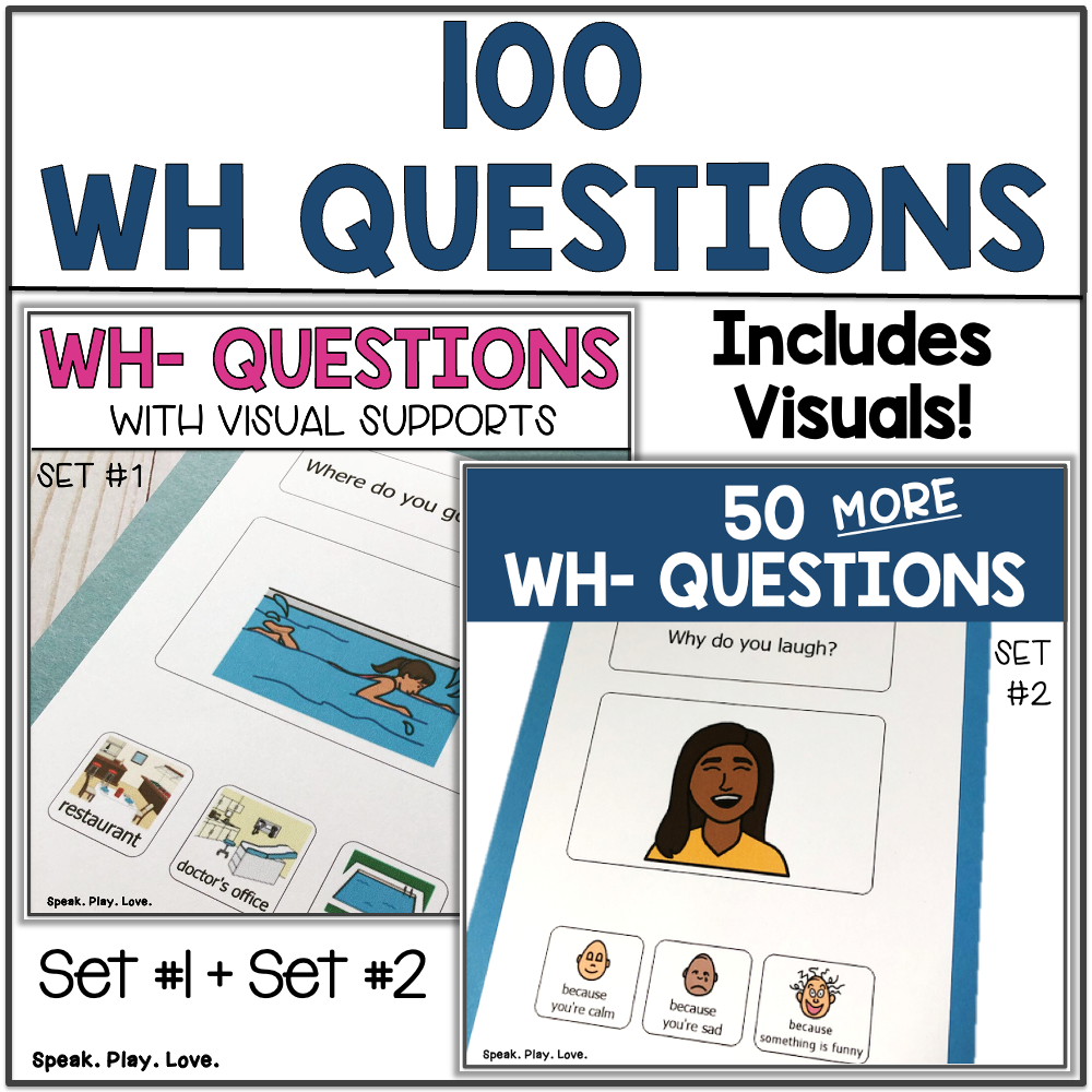 picture of cover of 100 wh questions speech therapy