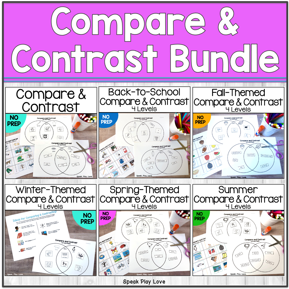 Compare Contrast Speech Therapy Bundle