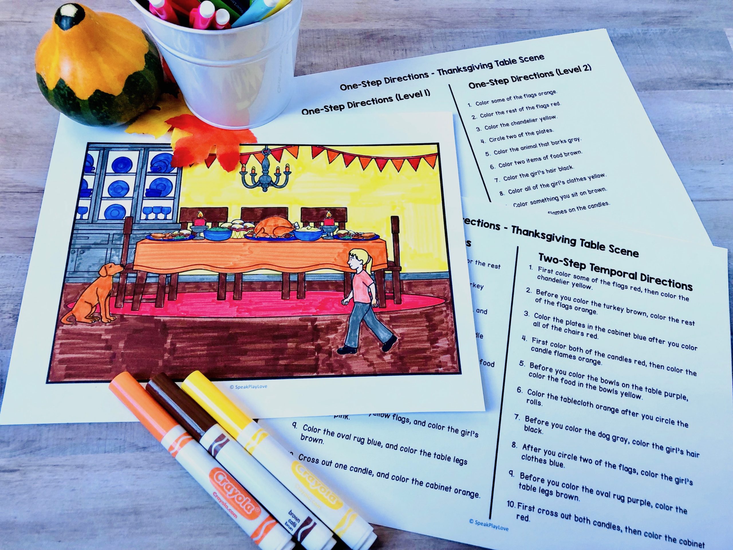 picture of thanksgiving following directions worksheets
