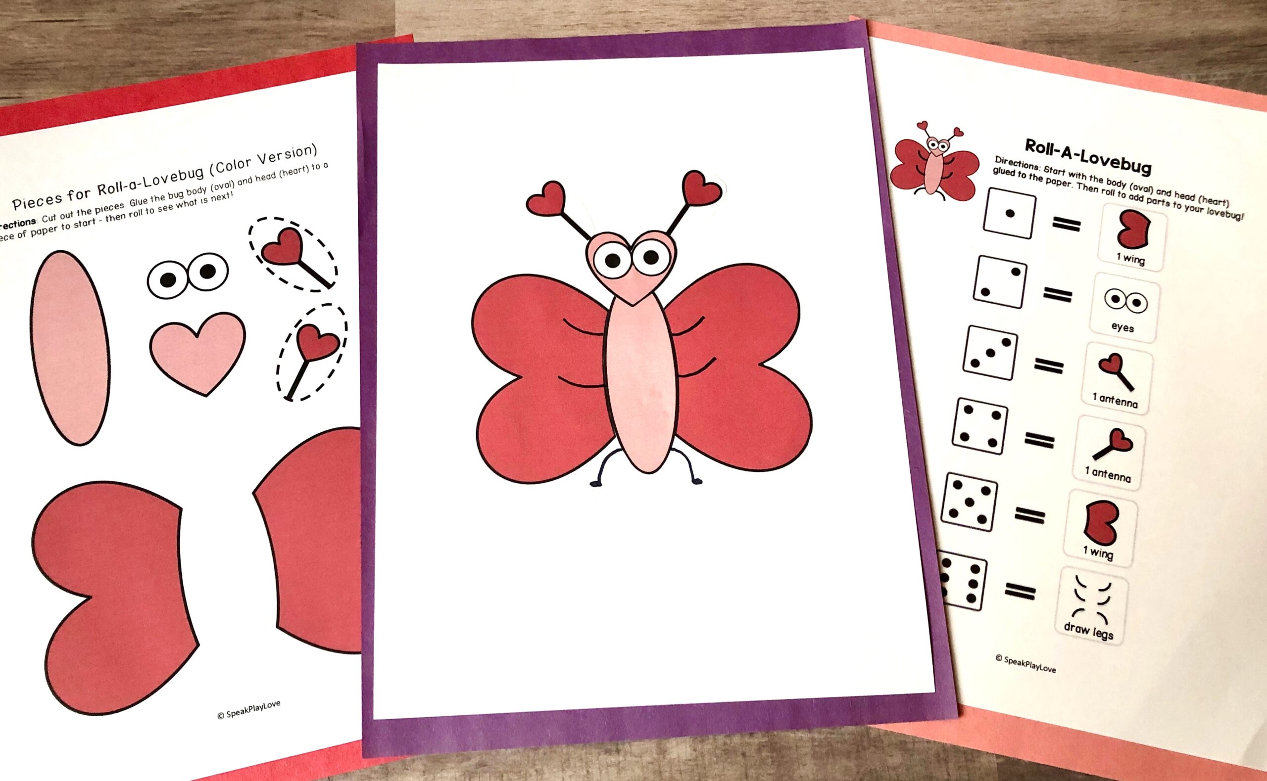 picture of lovebug Valentine's Day Craft Speech Therapy