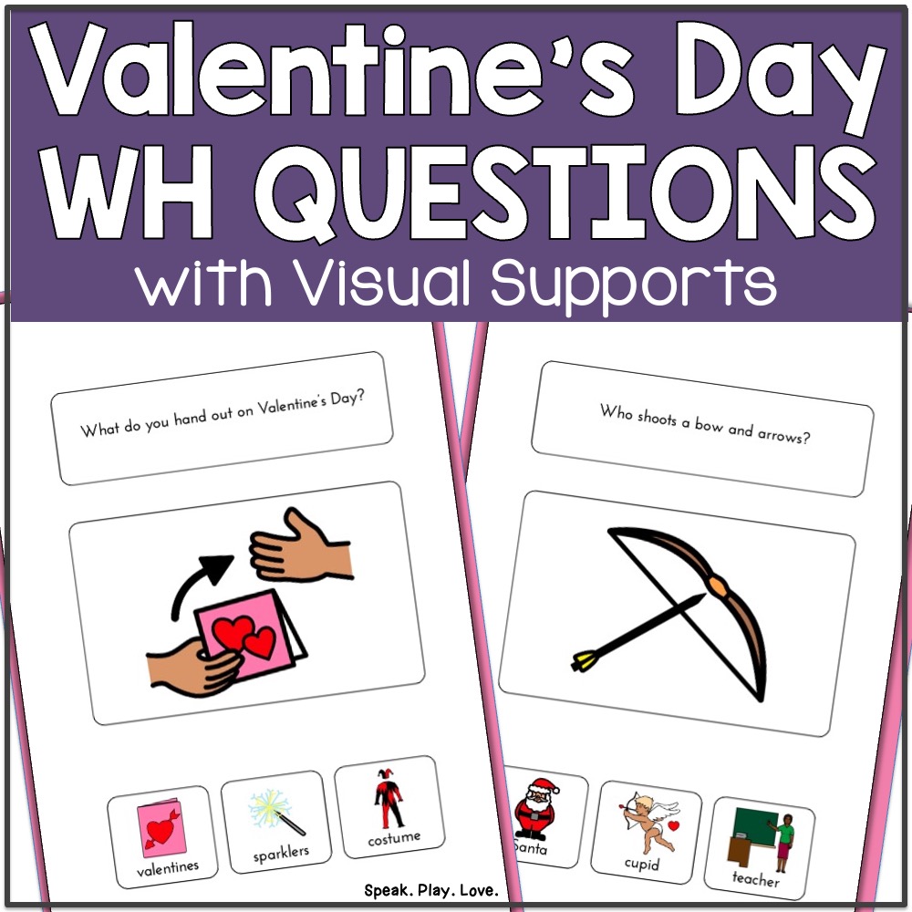 picture of Valentine's Day WH Questions speech therapy