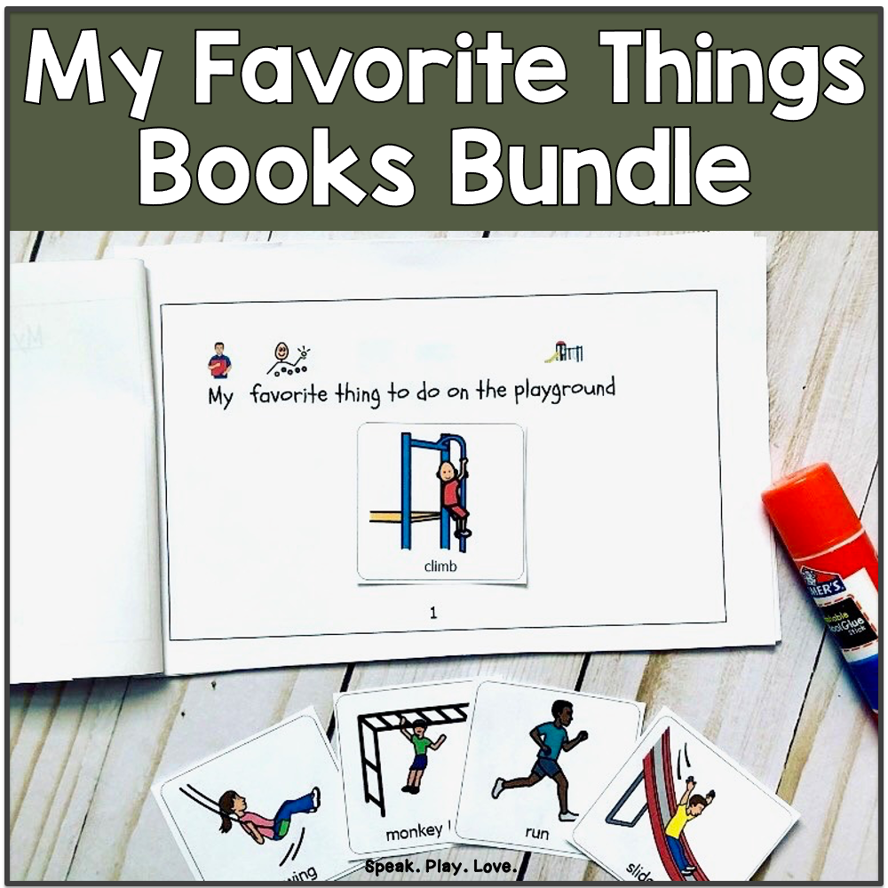 picture of favorite things booklets with visuals for autism