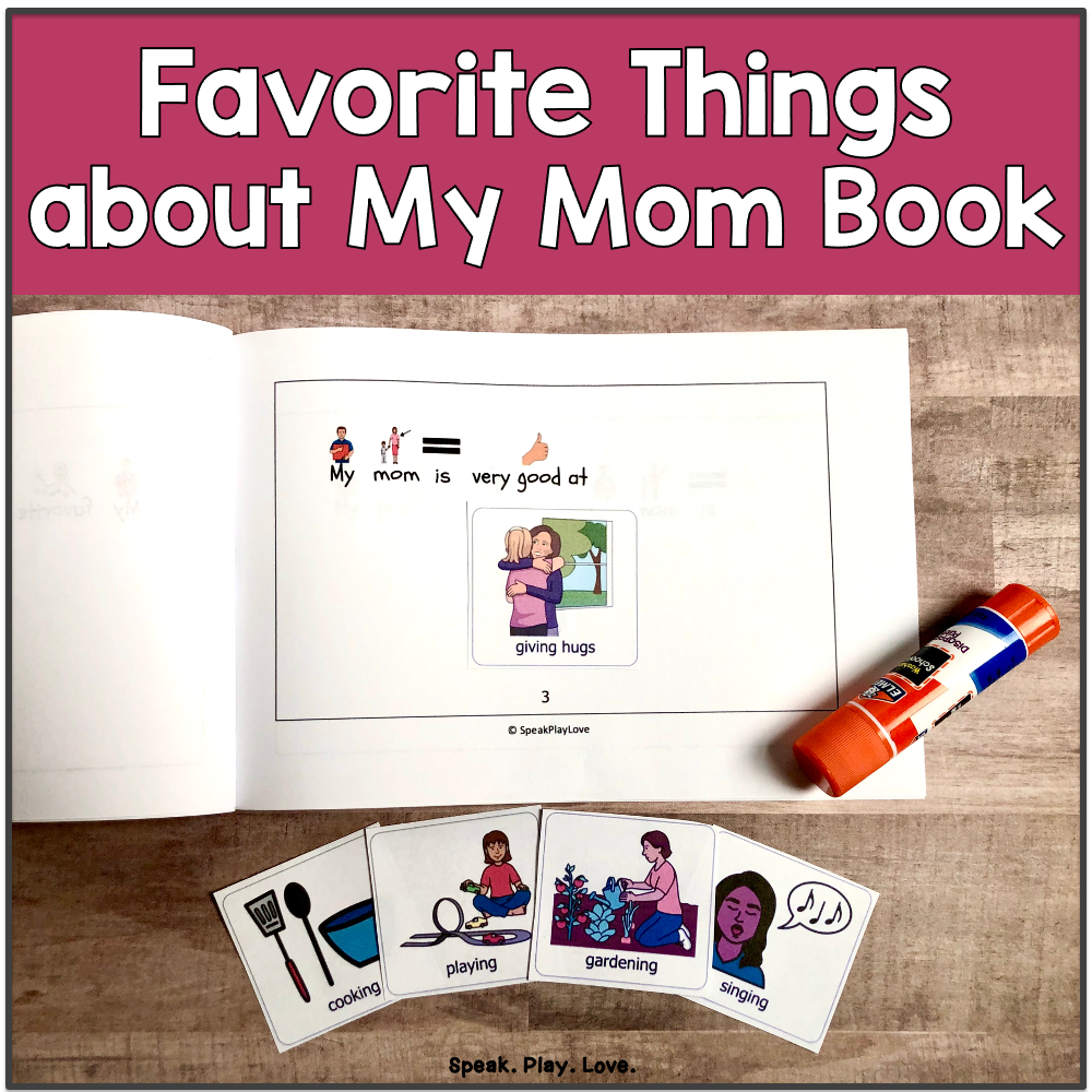 picture of Mother's Day autism activity with visual choices