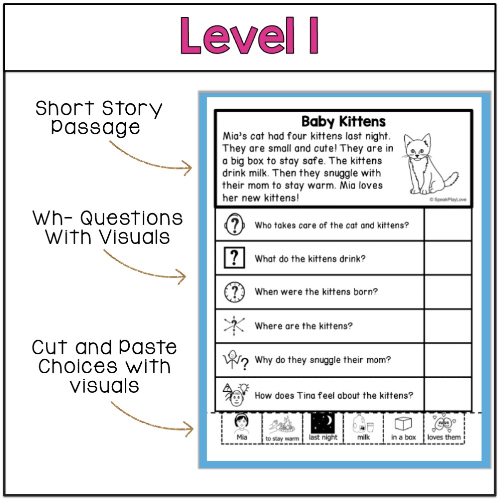 picture of level 1 short stories speech therapy