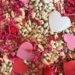Valentine's Day sensory bin close up