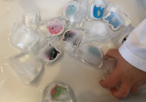 Ice sensory play for toddlers