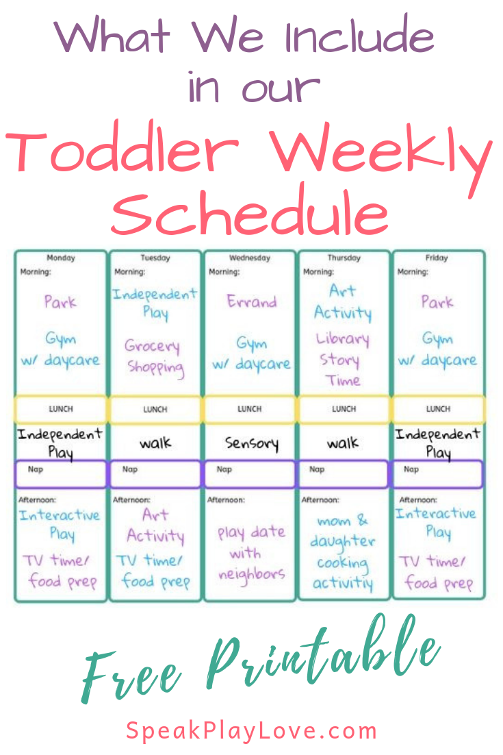 sample of toddler daily schedule