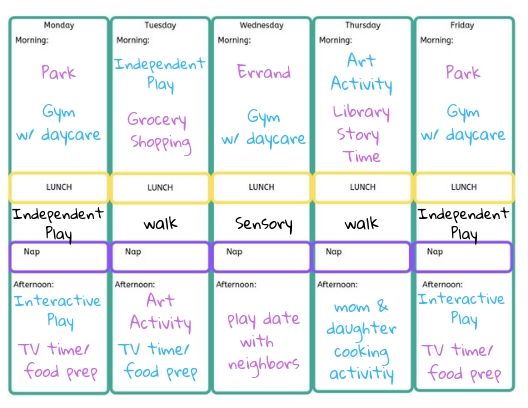 Here's Our Toddler Weekly Schedule (Free Printable Schedule) - Speak. Play. Love.