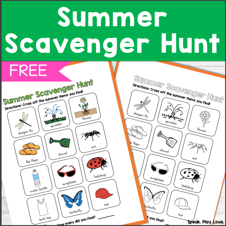 Summer Speech Therapy Activities - Plus a Free Download - Speak. Play ...