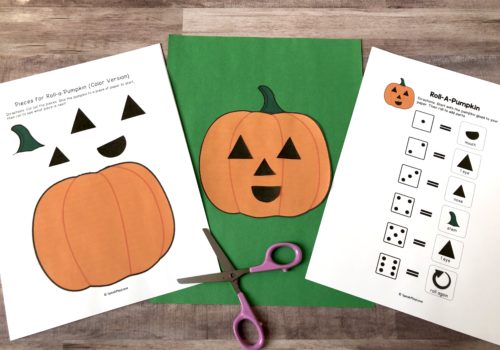 Picture of pumpkin craft for speech therapy