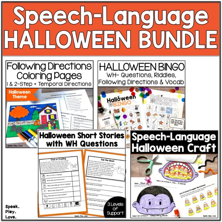 Halloween Speech Therapy Activities And Crafts - Speak. Play. Love.